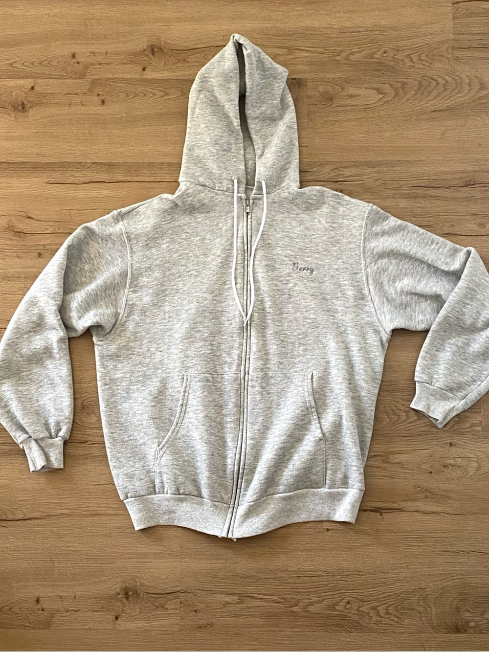 80s light grey Hanes zip hoodie